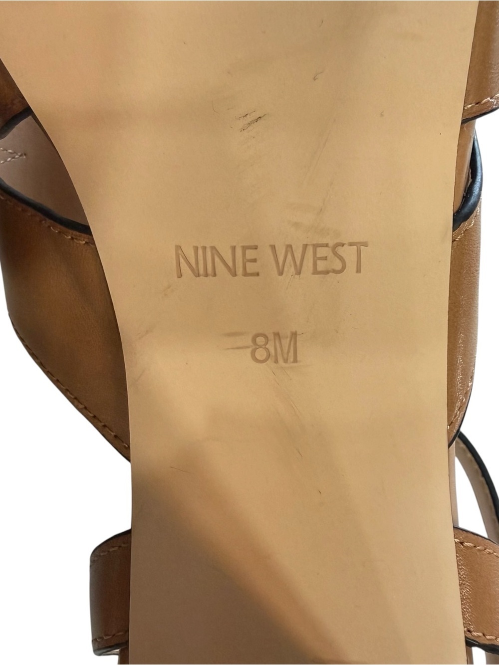 Nine West Delilah Leather Platform Sandals Heels Size 8 - Picture 9 of 9